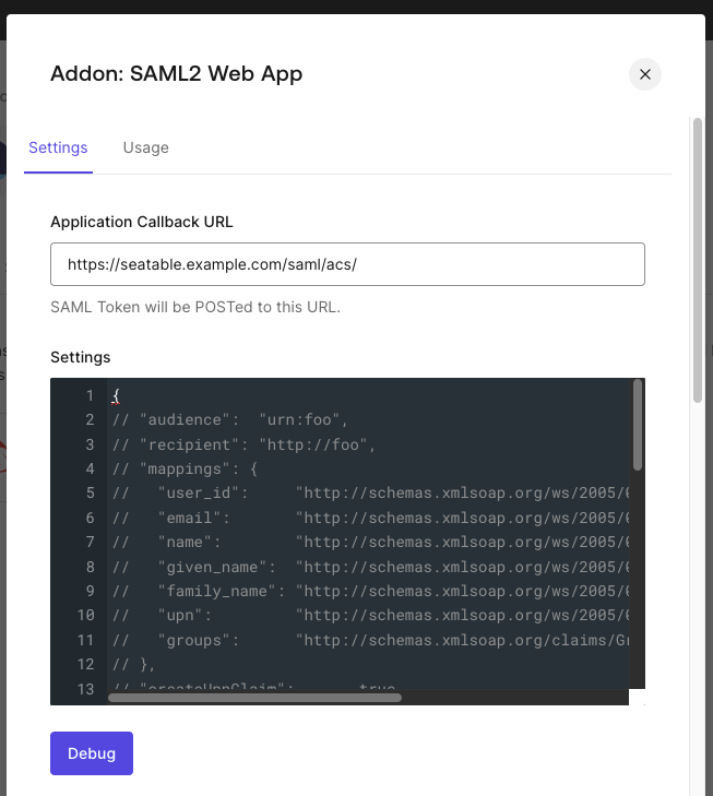 Enable SAML2 Web App